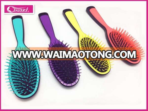 2017 new products colorful professional hair straightening brush, detangling hair brush with private label