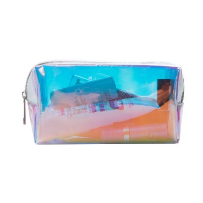 Hot Sale Laser Design Transparent Travel   Waterproof Jelly  PVC Cosmetic Bag for Women Makeup