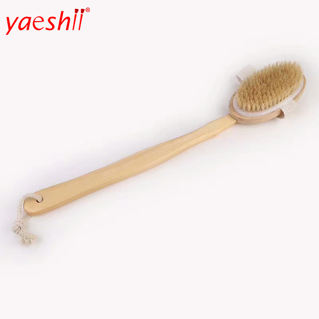 Yaeshii Body Dry Brush Shower Brush Exfoliating Body Massager with Long Wooden Handle Bathing Brush