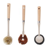 Hot Sale Wood Handle Tampico Fiber Kitchen Sisal Wash Brushes Mini Bamboo Dish Cleaning Brush