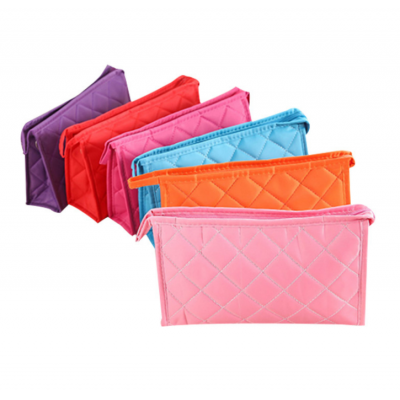 Women Cosmetic Bag Functional Diamond Lattice Travel Makeup Case Zipper Make Up Bags Organizer